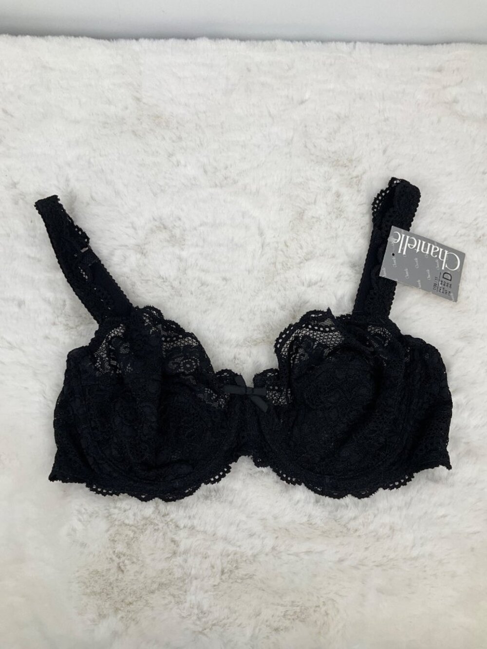 Chantelle size 36D Black Lace Unlined underwire Bra style 1195 NEW - Picture 5 of 8